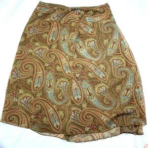 🐳 Harolds Womens Paisley Silk Skirt Long